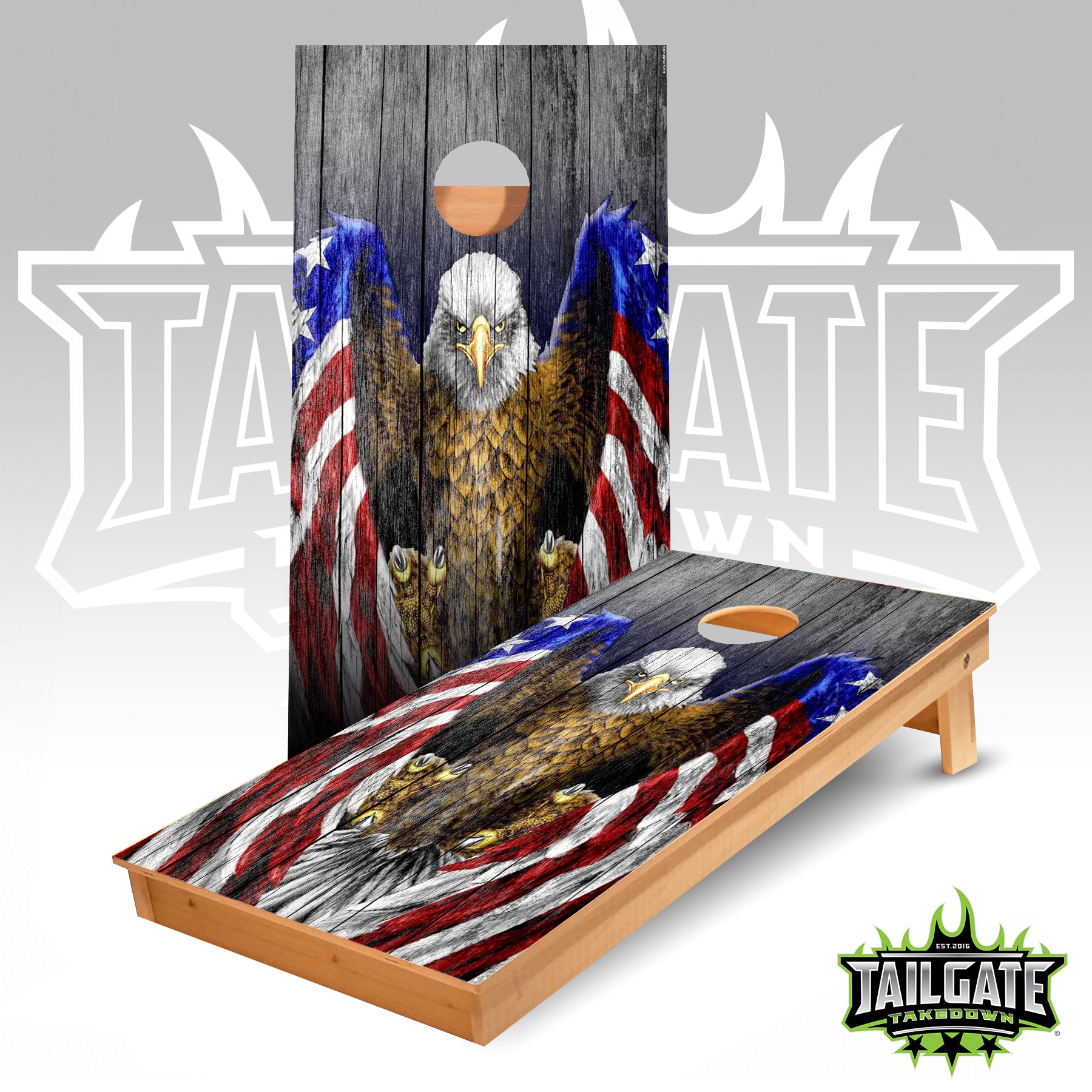Eagle And Flag Cornhole Boards 