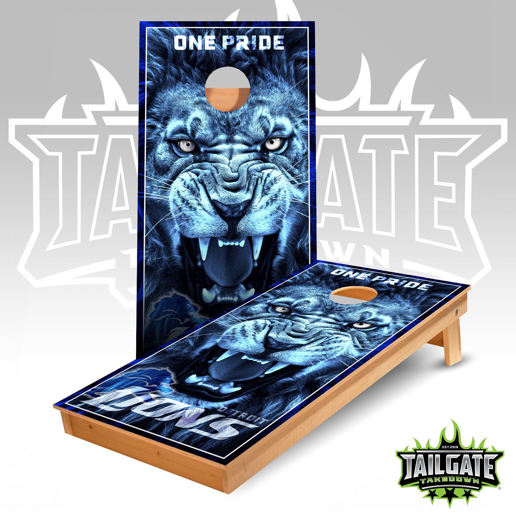 Detroit Lions Mane Cornhole Boards
