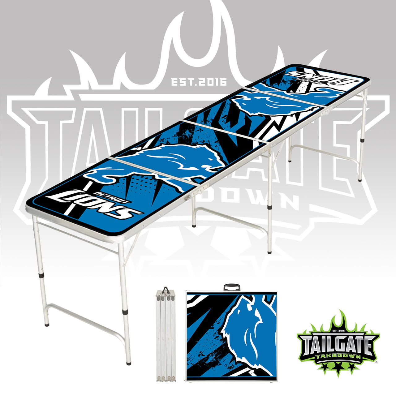 Detroit Halftone Rip Beer Pong Table