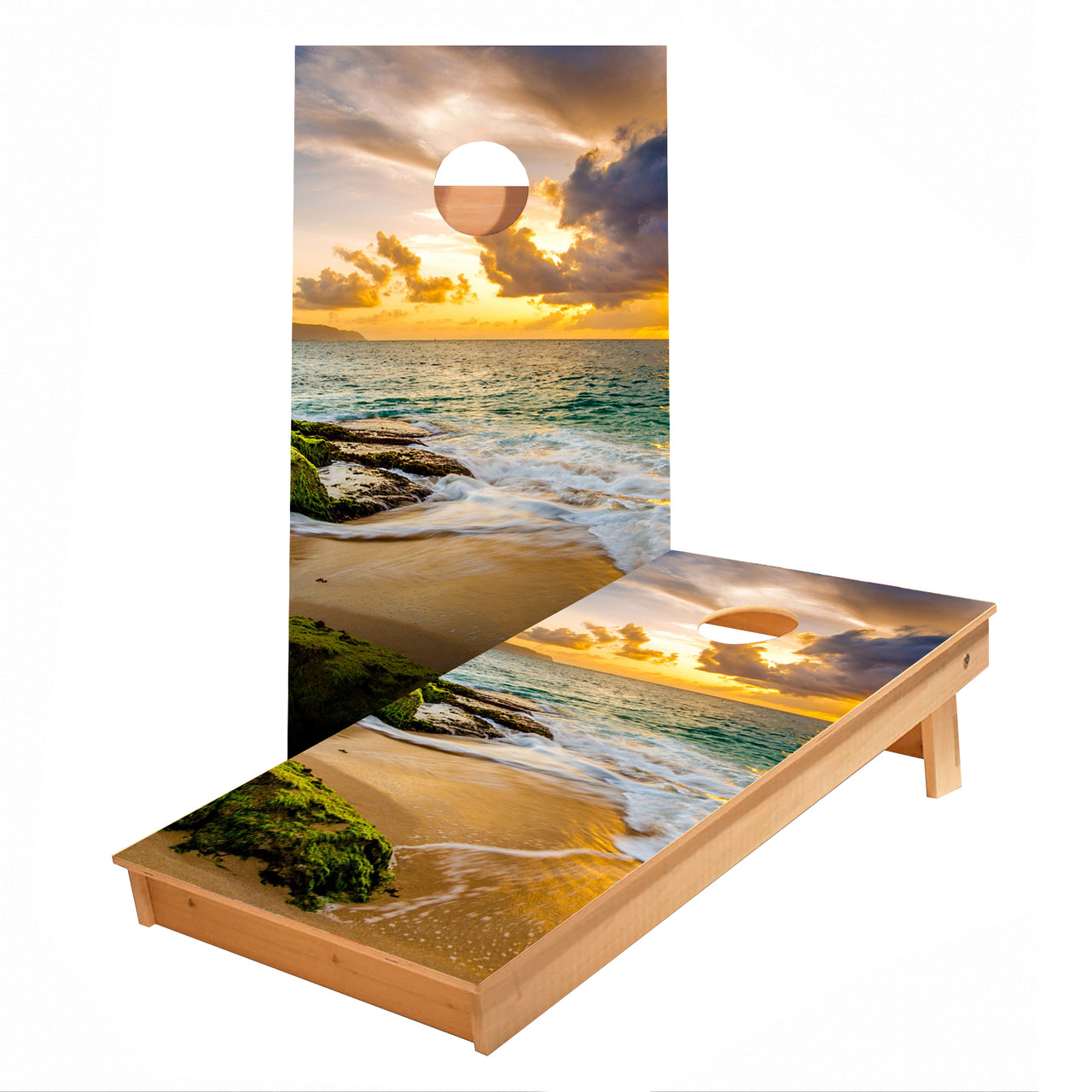 Beach Sunset Cornhole Boards