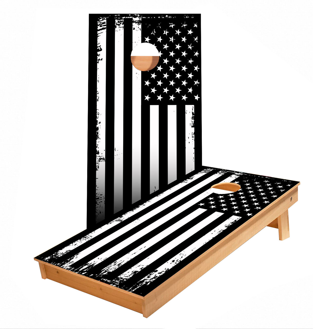 B&W USA Flag Cornhole Boards