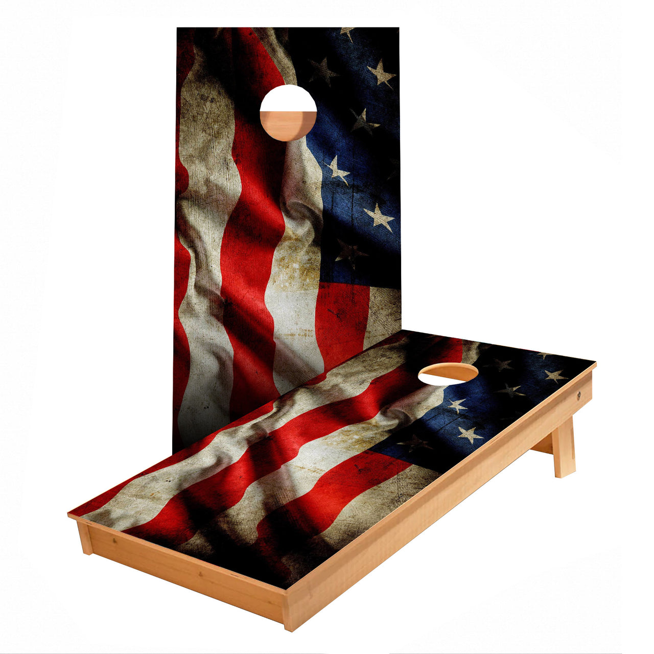 Distress USA Flag Cornhole Boards