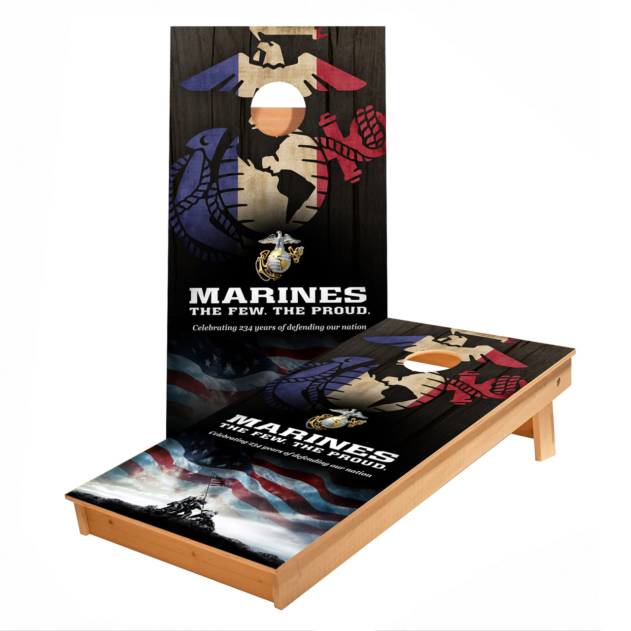 Marines Racing Flag Cornhole Boards